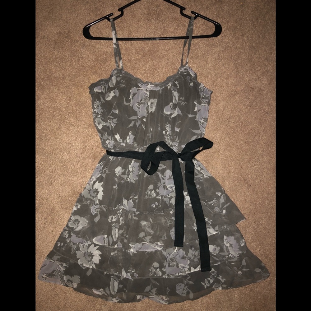 Gray floral dress